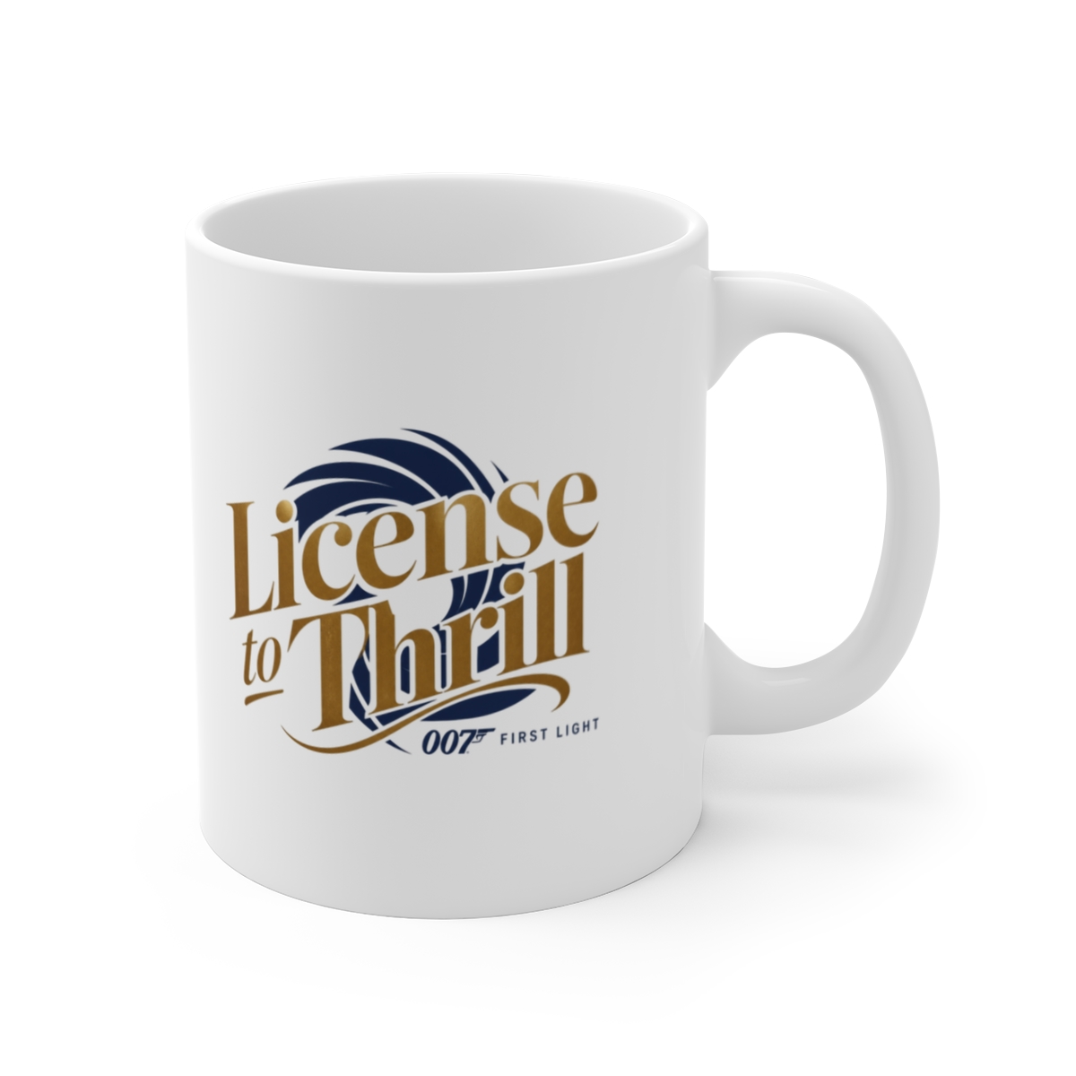 007 First Light "License to Thrill" White Mug